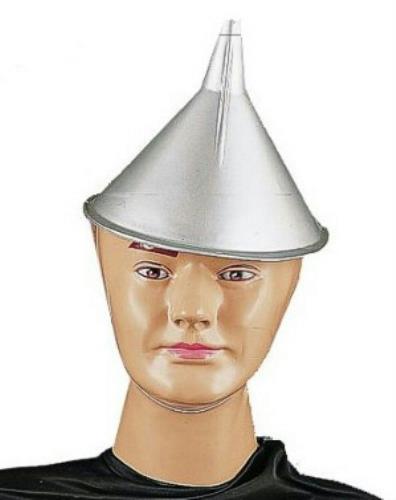 Silver Plastic Tin Man Funnel Top Hat Costume Accessory