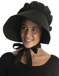 Large Black Floppy Brimmed Bonnet Adult Hat