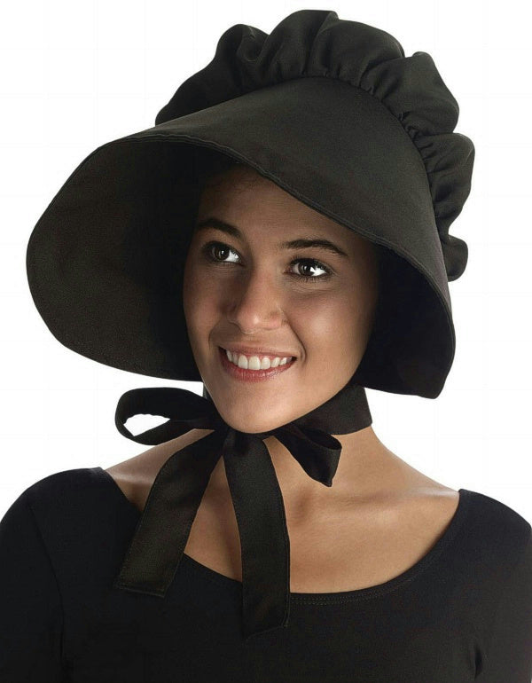 Large Black Floppy Brimmed Bonnet Adult Hat