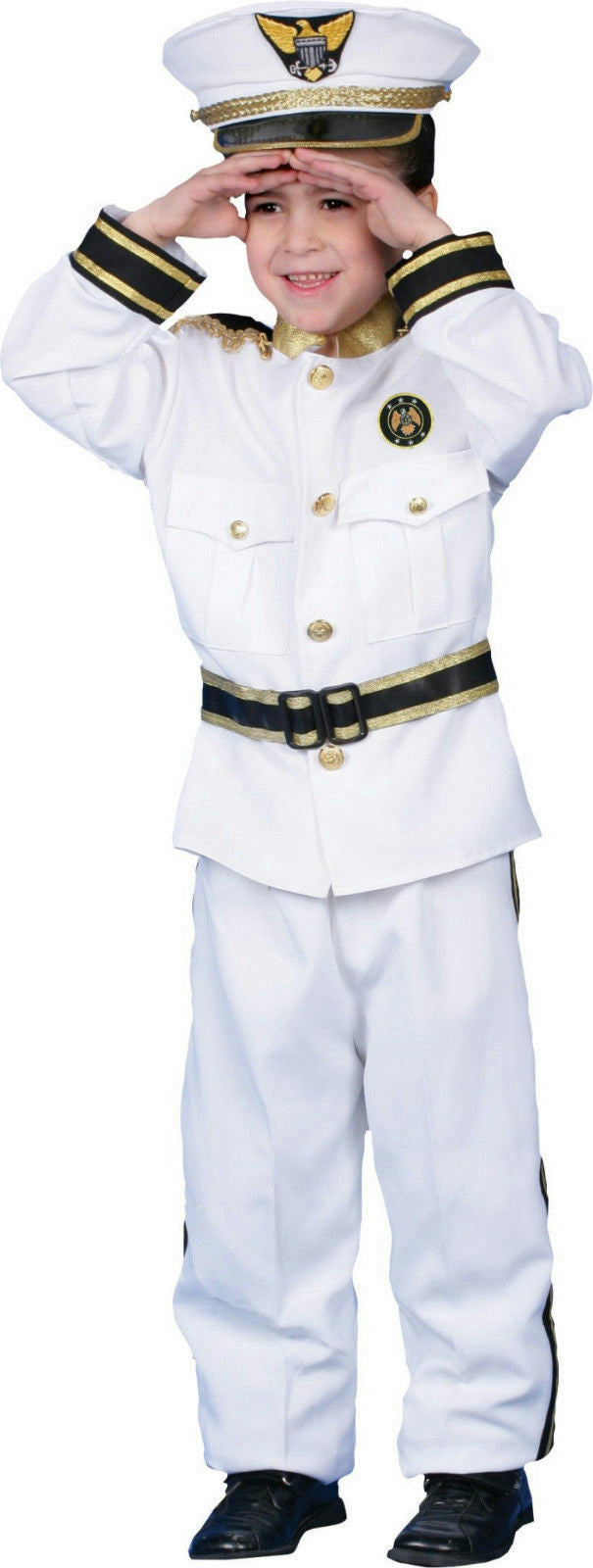 Deluxe Navy Admiral Child Costume Set Size XL 16-18