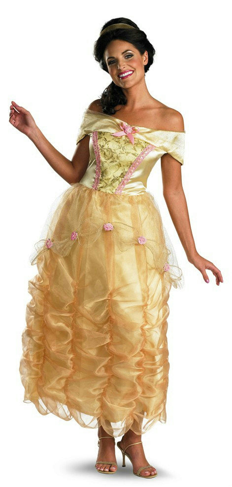 Disney Beauty And The Beast: Belle Adult Deluxe Costume Size Large 12-14