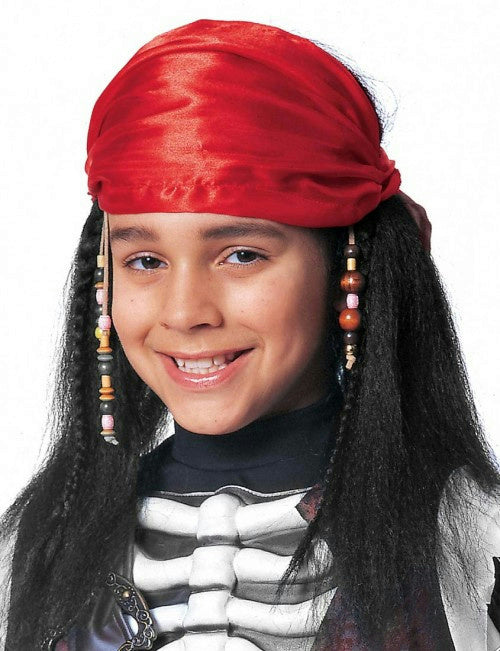 Child Buccaneer Pirate Wig with Scarf