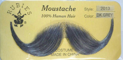 Dark Grey Human Hair Handlebar Moustache 2013