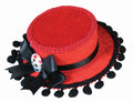 Day of the Dead Red Gaucho Mini Hat with Pom Poms