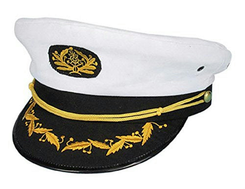 Navy Admiral Ship Captain Yacht Skipper Sailor Nautical Costume Hat