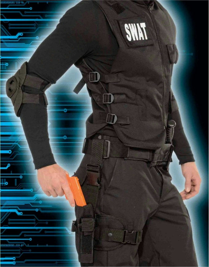 Police Detective SWAT Costume Toy Gun Leg Holster Costume Accessory