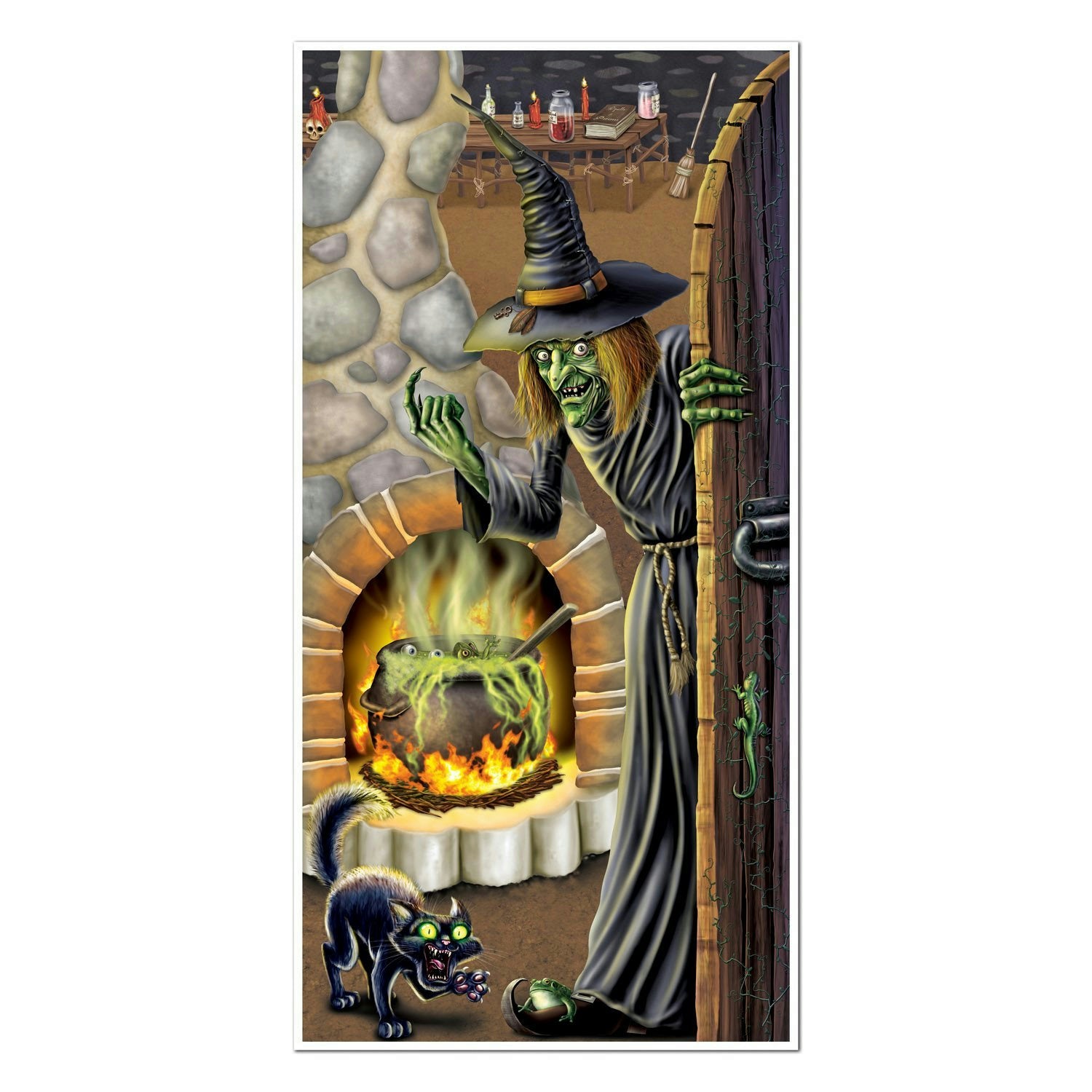 Witch's Brew Halloween Door Cover