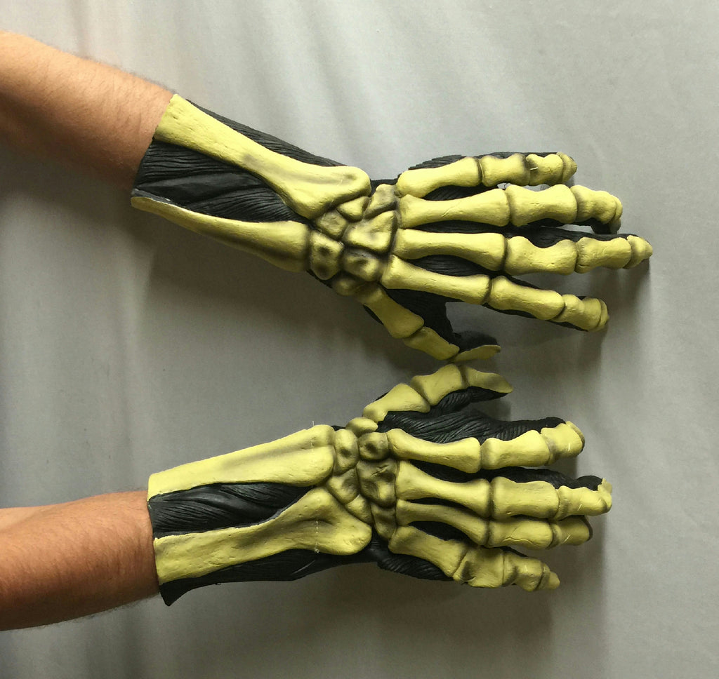 Deluxe Skeleton Bones Glow In The Dark Hands Gloves