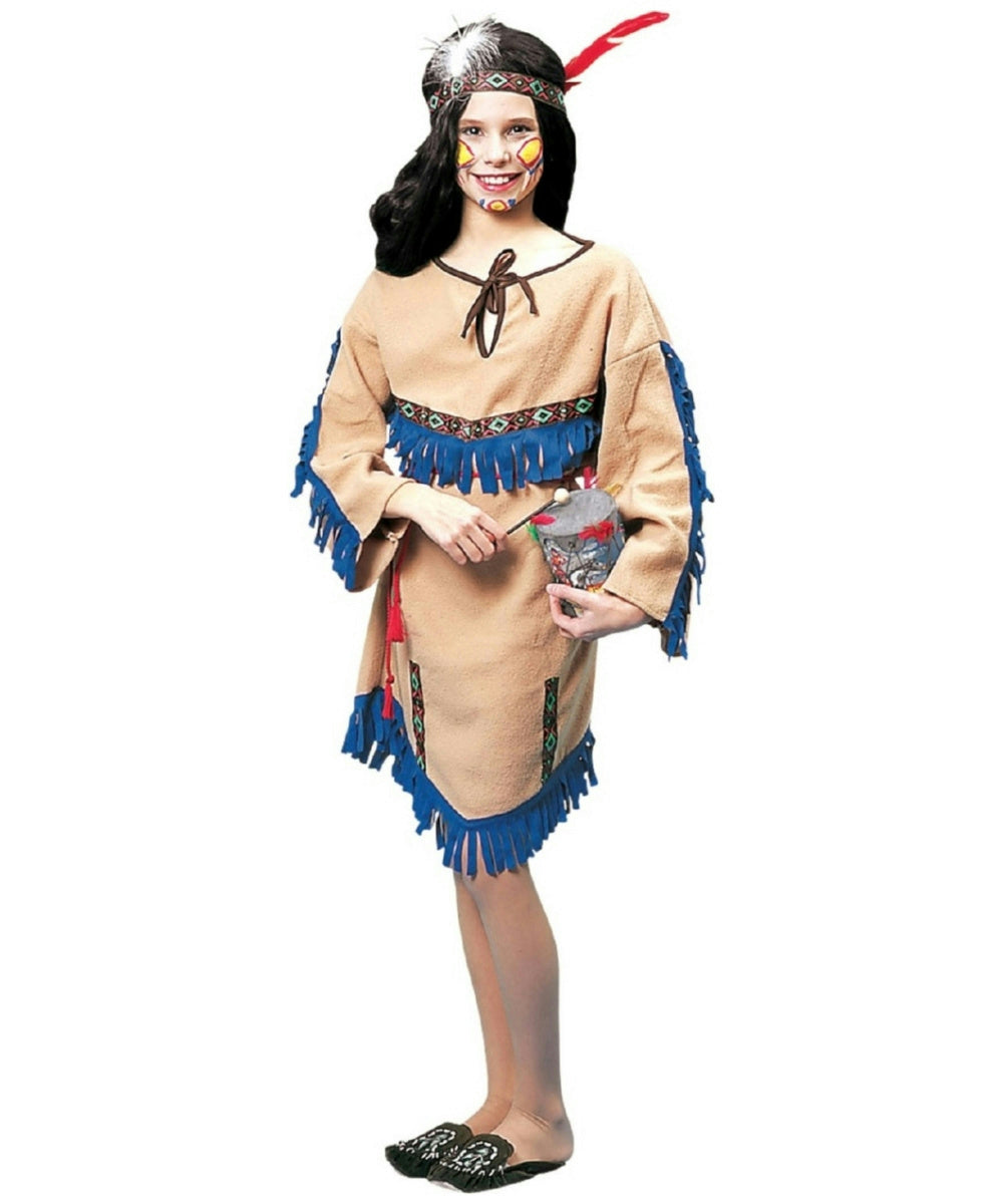 Girls Native American Indian Princess Child Costume Size Medium 8-10
