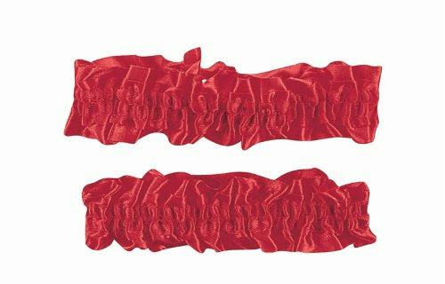 1920's Red Satin Old Fashioned Garter Flapper Arm Bands