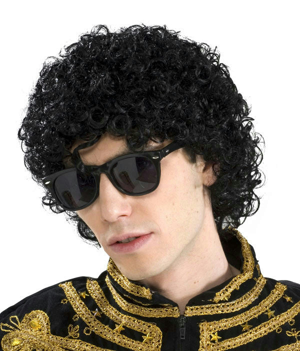 80's Pop King Michael Jackson Short Black Afro Look Adult Wig