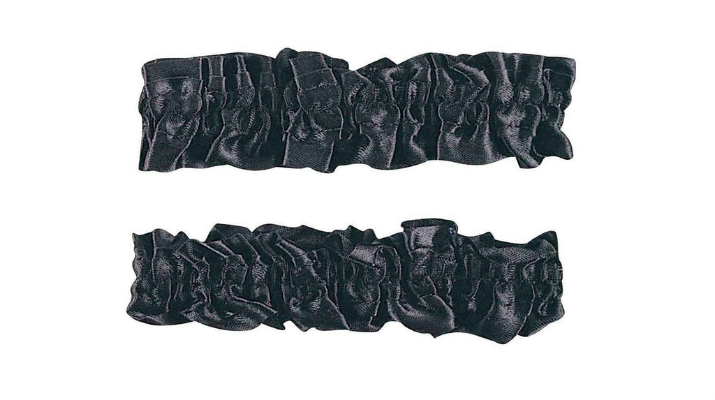 1920's Black Satin Old Fashioned Garter Flapper Arm Bands Armbands