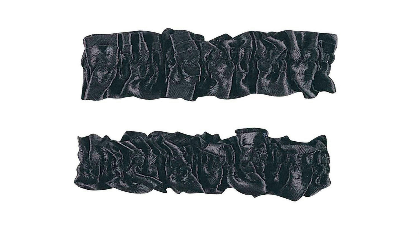 1920's Black Satin Old Fashioned Garter Flapper Arm Bands Armbands