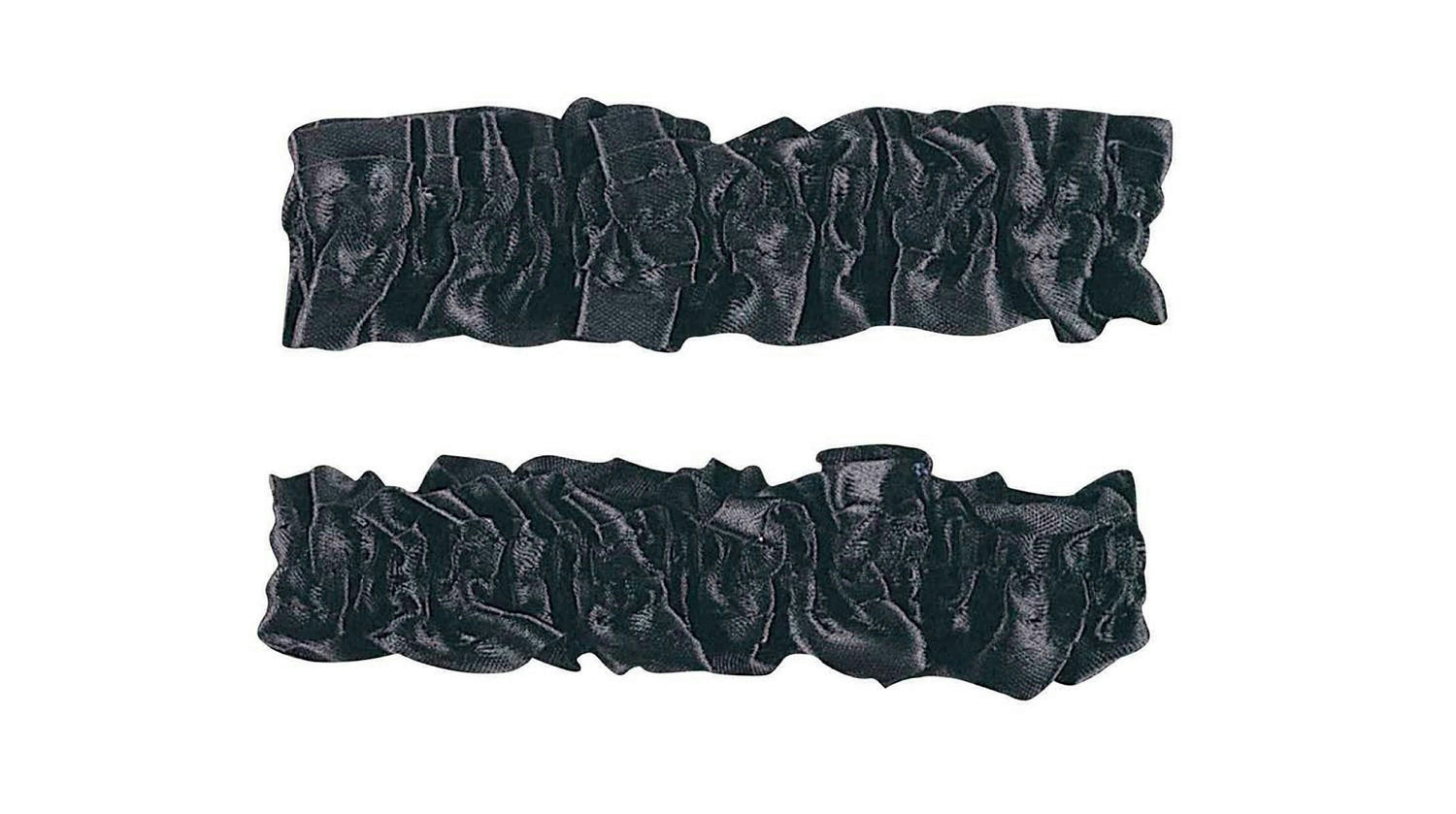 1920's Black Satin Old Fashioned Garter Flapper Arm Bands Armbands