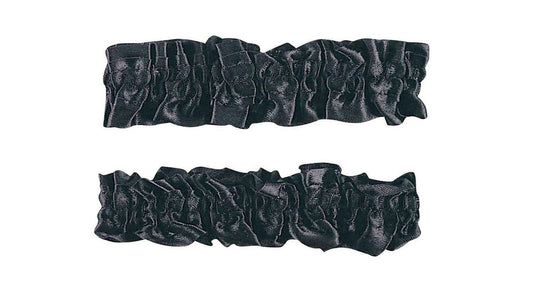 1920's Black Satin Old Fashioned Garter Flapper Arm Bands Armbands