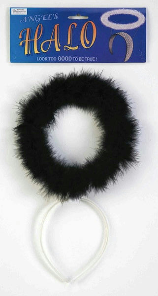 Black Marabou Fallen Dark Angel Halo