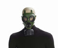 Green Adult Costume Gas Mask with Black Ventilator