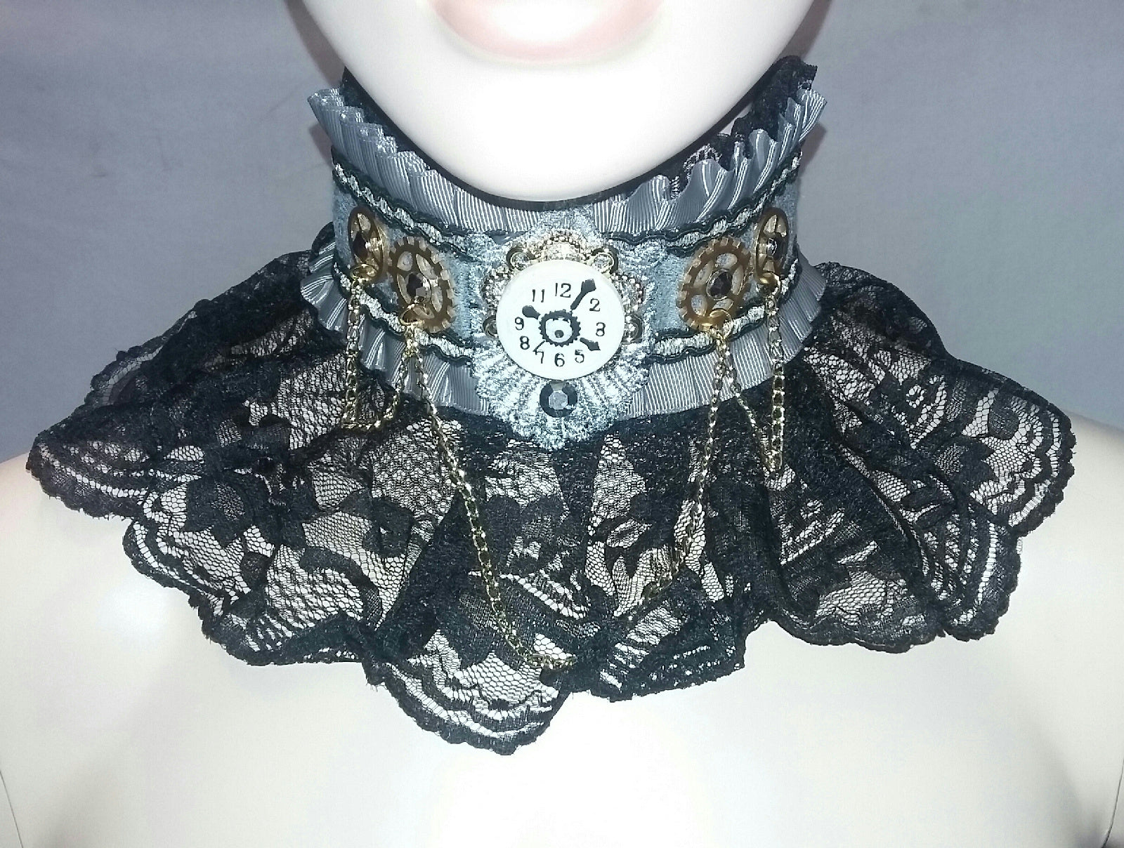Elegant Steampunk Lace Neck Victorian Corset Choker Necklace Costume Jewelry