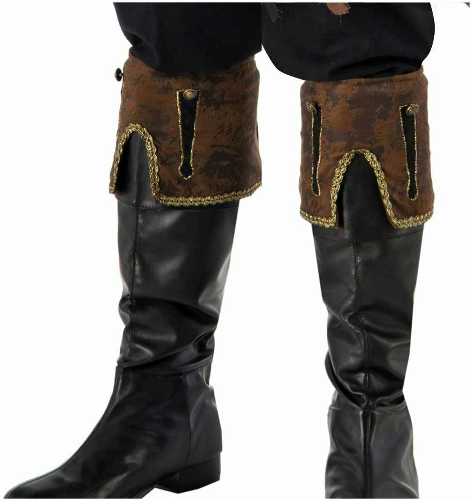 Men's Buccaneer Brown Pirate Boot Cuffs Costume Accessory