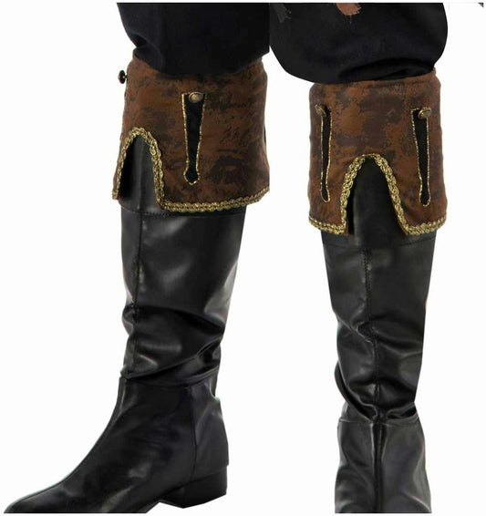 Men's Buccaneer Brown Pirate Boot Cuffs Costume Accessory