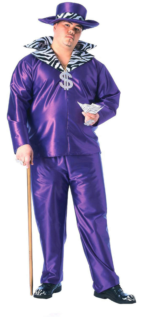 Men's Purple Plus Size Big Daddy Pimp Full Figure Adult Costume
