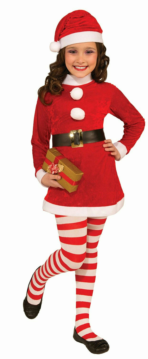 Red and White Striped Child Christmas Candy Cane Tights Size Large 12-14