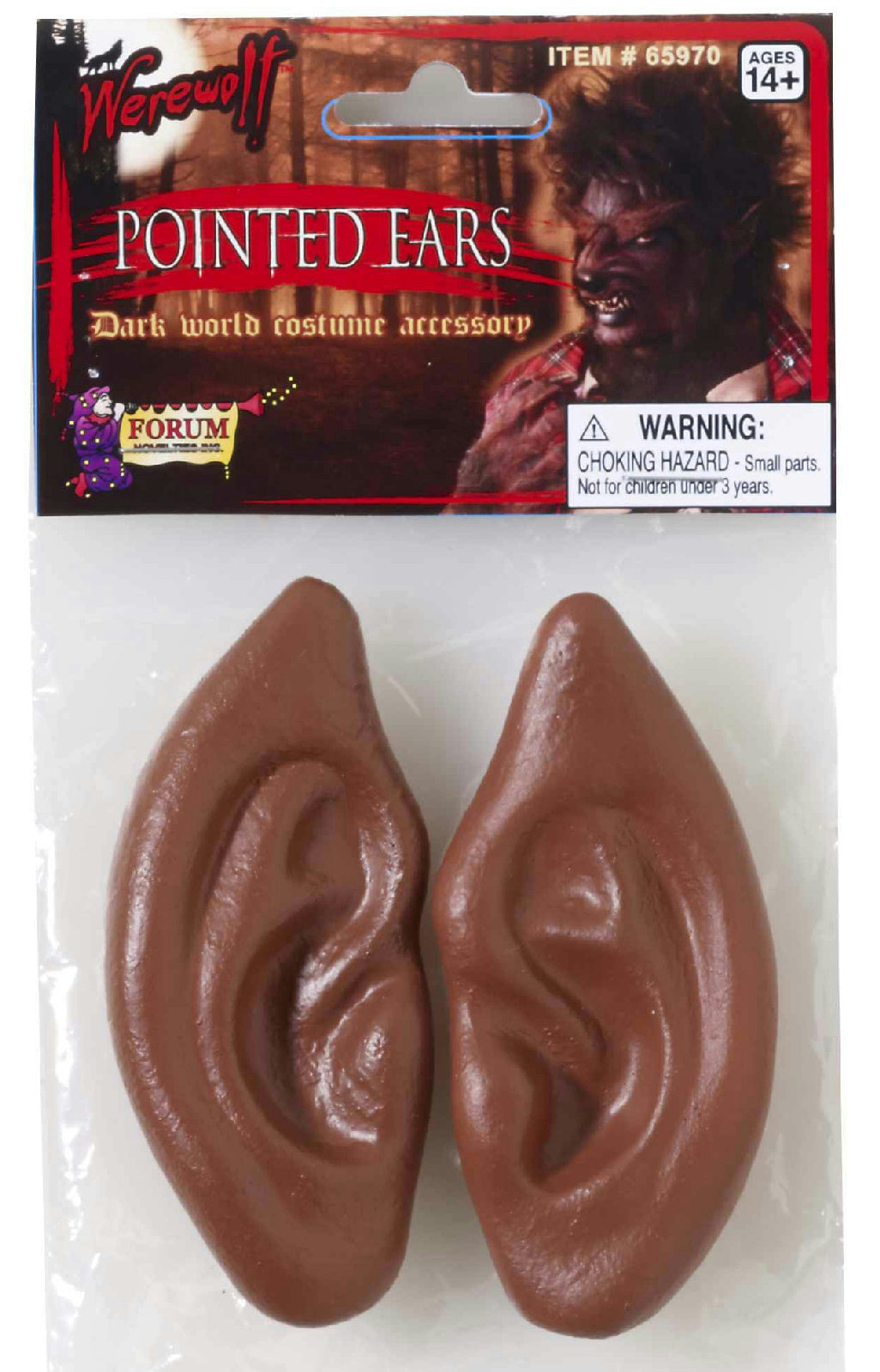 Latex Brown Werewolf Pointed Wolf Ears Tips Costume Accessory