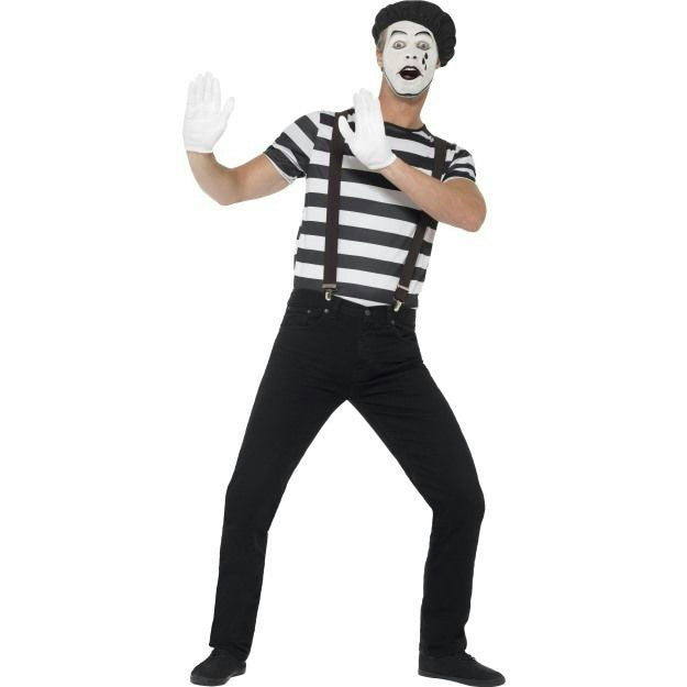 Smiffy's Gentleman Mime Artist Adult Men's Black and White Costume Size Large