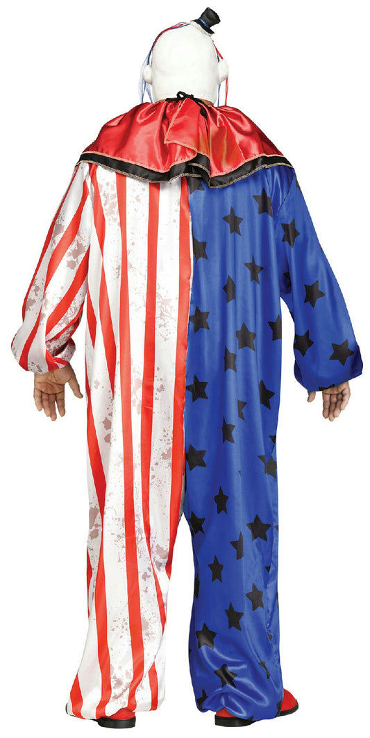 Fun World Men's Plus Size Evil Clown Costume Jumpsuit and Mask up to 300 lbs.
