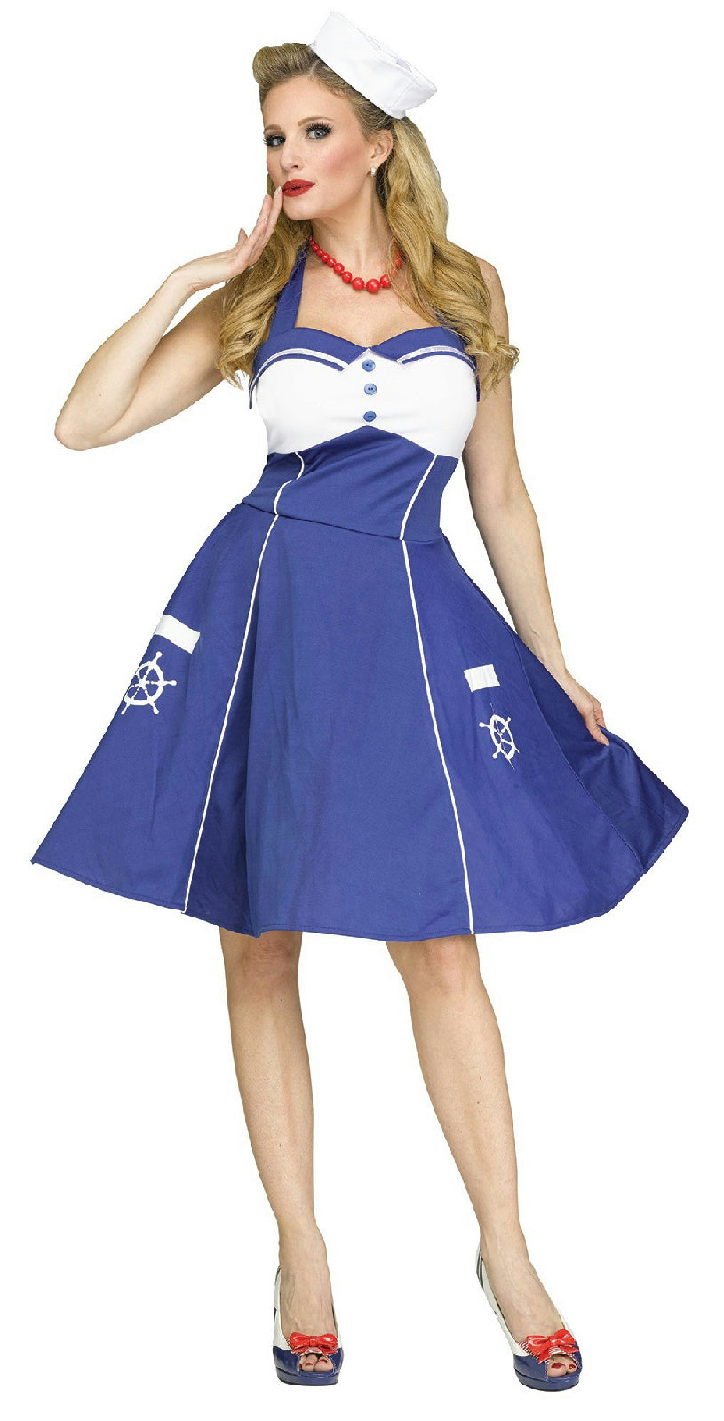 Fun World Women's Sweet Sailin' Sexy Retro Sailor Girl Adult Costume M/L 10-14