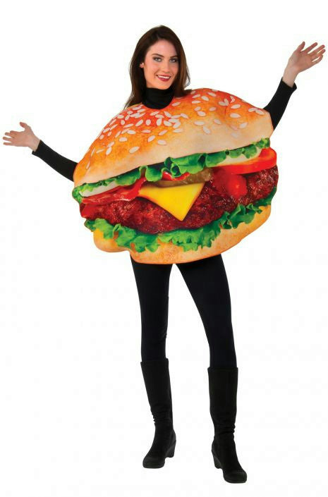 Grill-ty As Charred Burger Unisex Funny Halloween Party Tunic Adult Costume