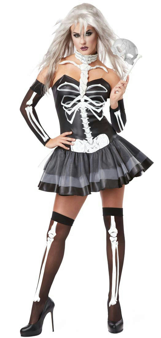 California Costumes Women's Skeleton Masquerade Sexy Adult Costume - Small 2