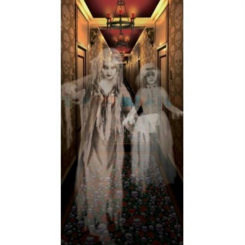 Ghostly Spirits in Hallway Wall Poster Haunted House Halloween Ghost Decor