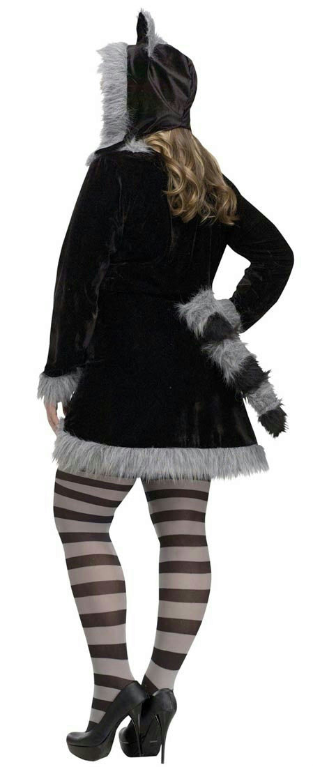 Women's Sexy Fantasy Deluxe Racy Raccoon Adult Costume S/M 2-8