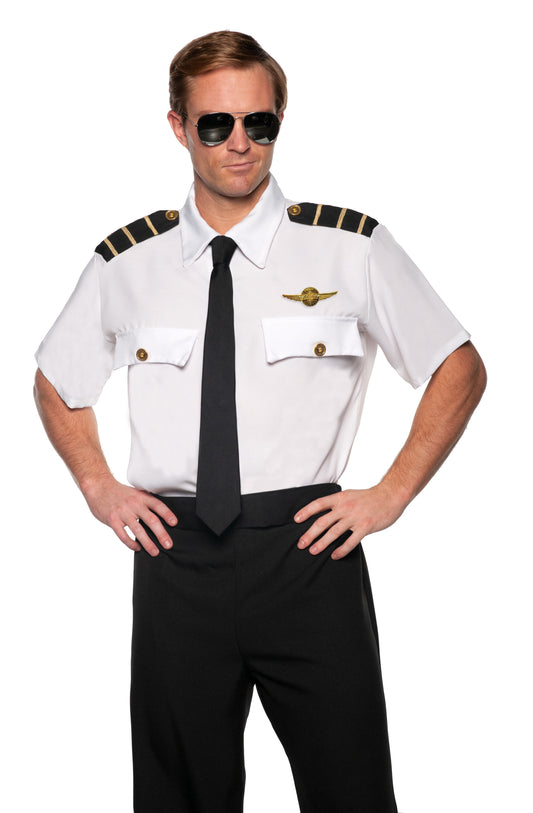 Pan Am Airline Pilot Shirt Adult Costume Size Standard