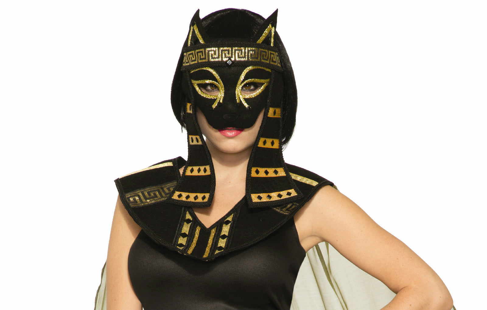 Mythical Creature Bastet Mask Women's Costume Black Cat Egyptian Roman