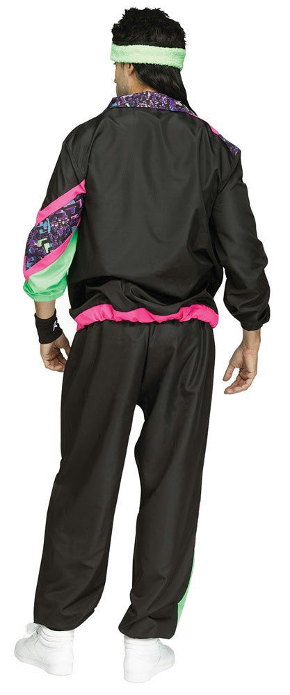 Fun World Male 80's Retro Sweat Track Suit Adult Mens Costume Standard Size