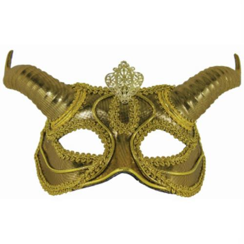 Forum Novelties Gold Half Face Mask with Horns