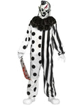 Killer Clown Black White Creepy Scary Clown Halloween Costume Teen