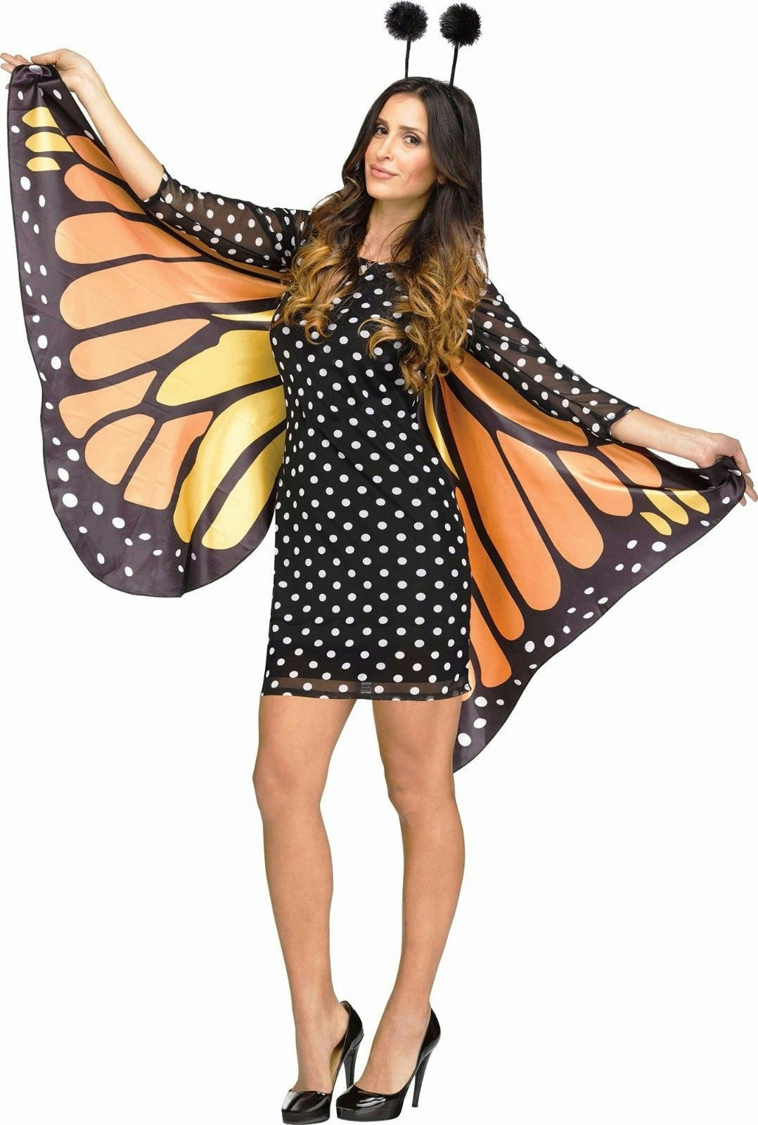 Fun World Women's Fluttery Monarch Butterfly Adult Costume S/M 2-8