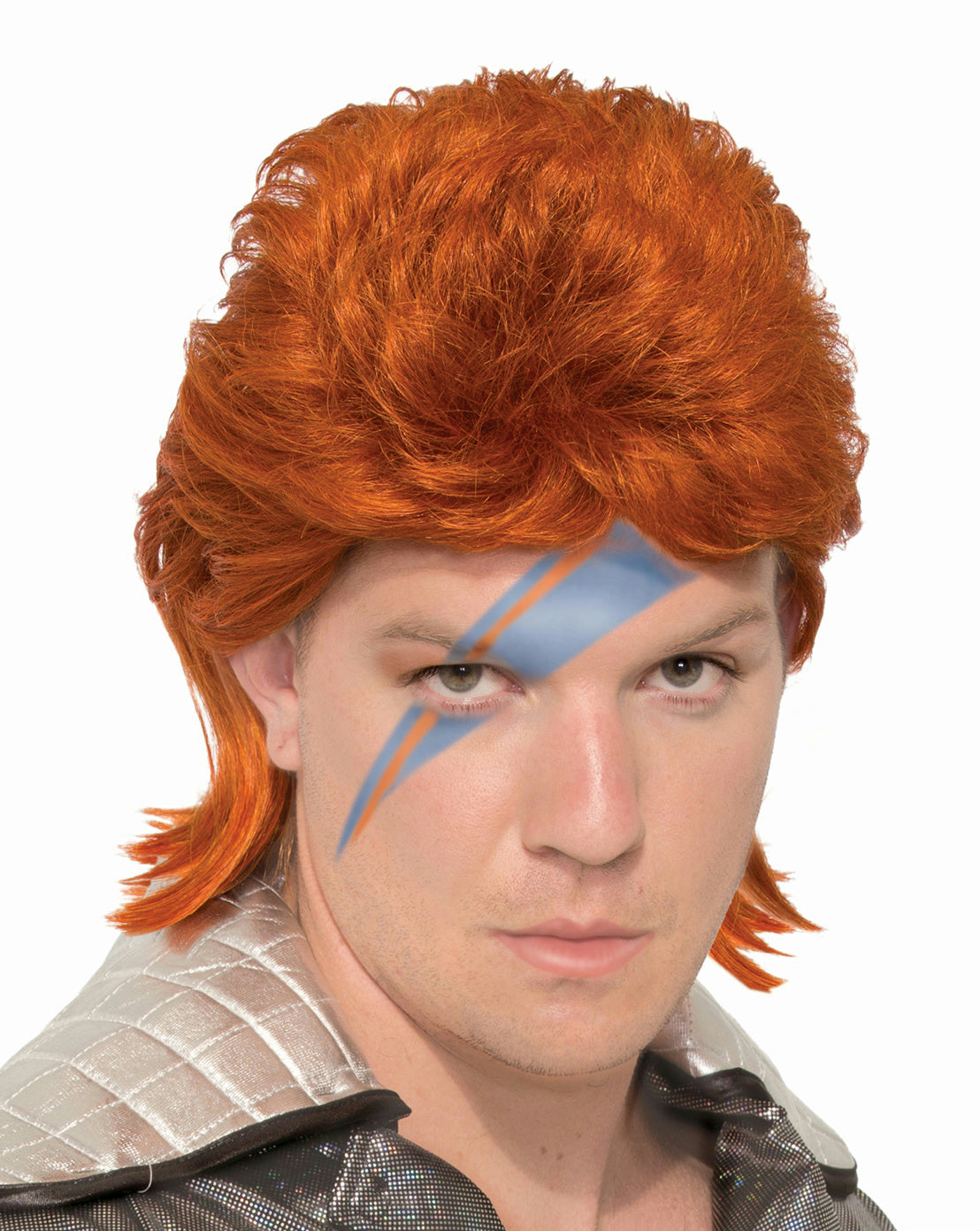 80s Orange Bowie Rock Star Wig