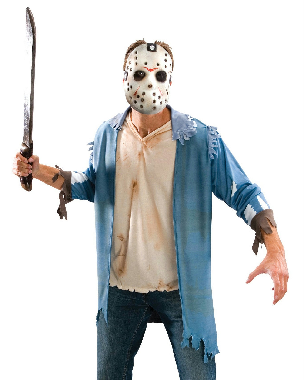 Friday The 13th Jason Voorhees Costume Blister Kit Shirt Mask Machete