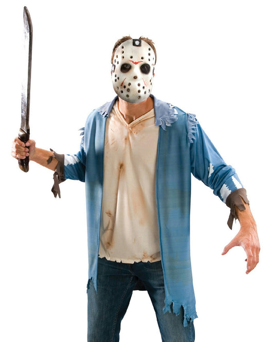 Friday The 13th Jason Voorhees Costume Blister Kit Shirt Mask Machete