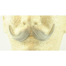 Load image into Gallery viewer, Light Grey Human Hair Handlebar Moustache 2013
