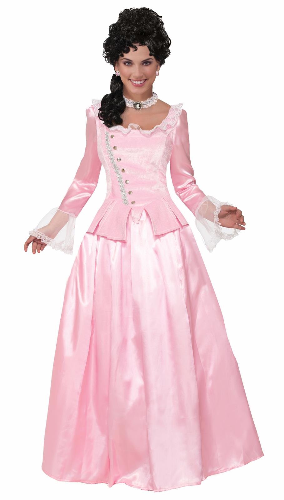 Colonial Maiden Pink Elegant Corset Adult Costume Dress