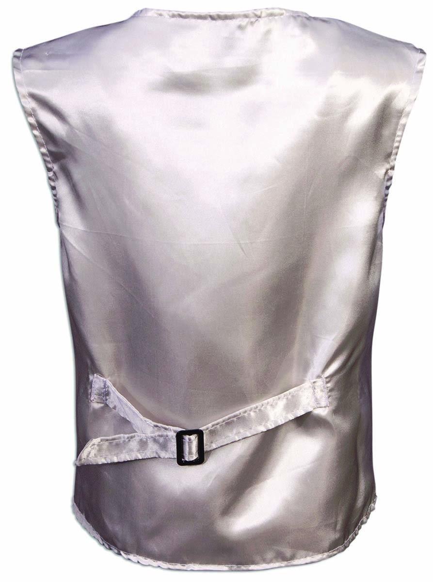 Silver Sequin Vest Adult Dazzle Dapper Accessory 1980s Up to Size 42