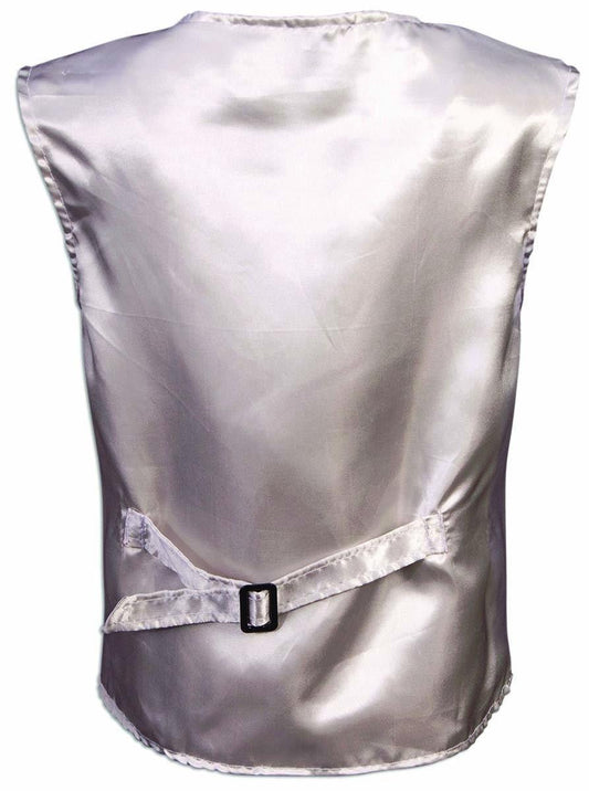 Silver Sequin Vest Adult Dazzle Dapper Accessory 1980s Up to Size 42