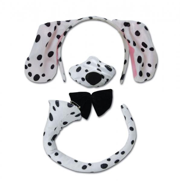 Dalmatian Dog Headband and Nose Ears Bow Tie Set with Sound