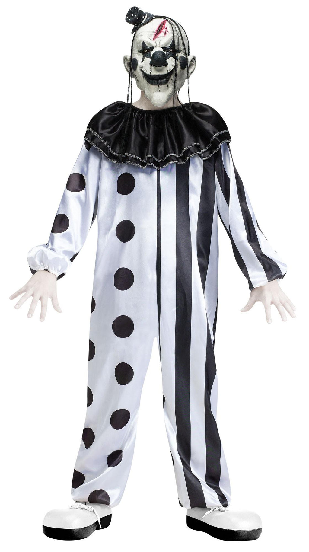 Black and White Killer Clown Child Costume Size Medium 8-10