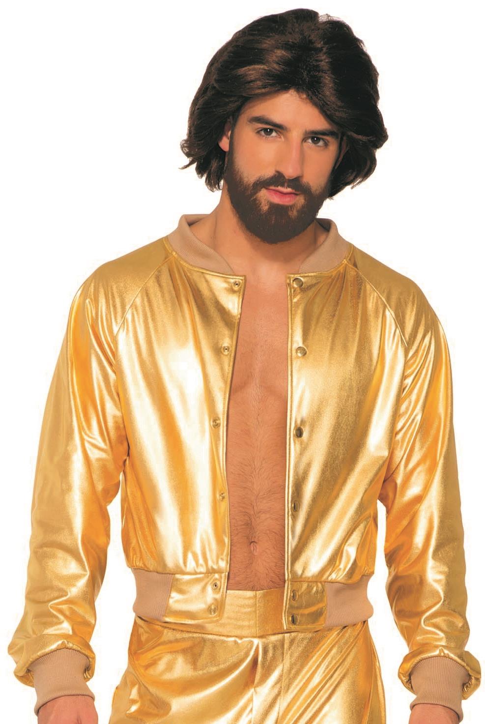 Disco Singer Gold Jogging Suit Adult Mens Costume